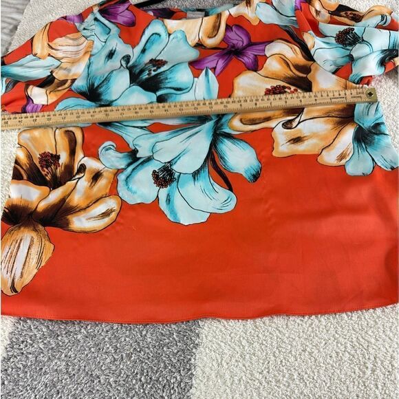 Chico’s Top Womens Sz XL Floral Tropical Iris Print Bateau Neck Blouse colorful - Picture 5 of 11